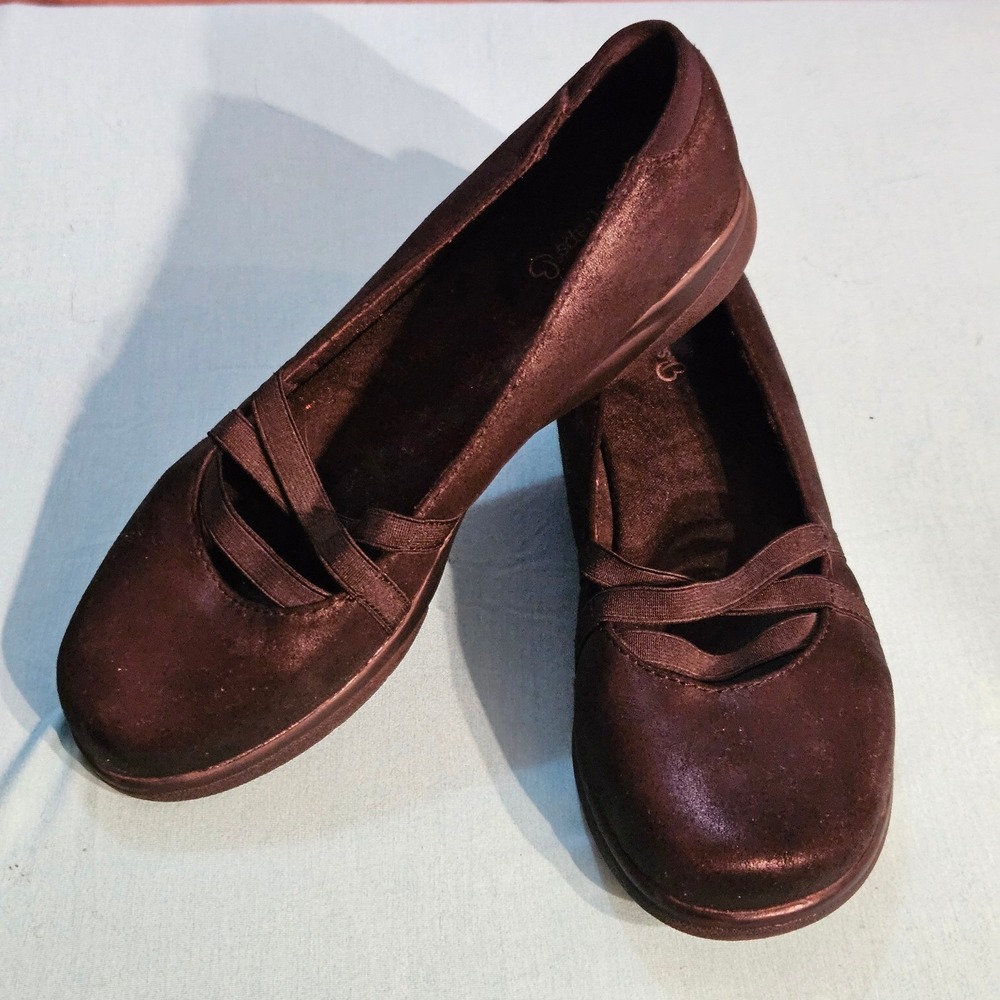 Baretraps Comfort Ballet Flats Women's Size 8W Wide Black Elastic‎ Strap